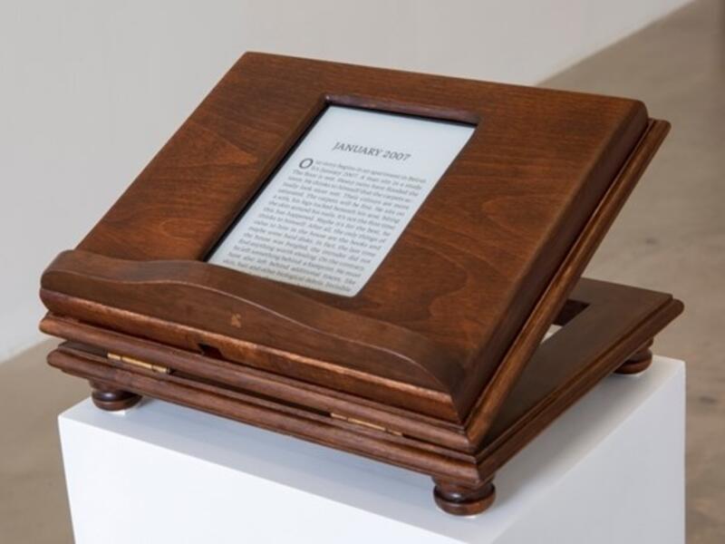 "Biting the Skin Around My Nails," 2018. Short story and a lectern. (Photos courtesy of Marfa')
