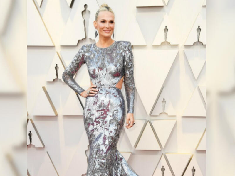 Molly Sims chose a silver Zuhair Murad Couture gown