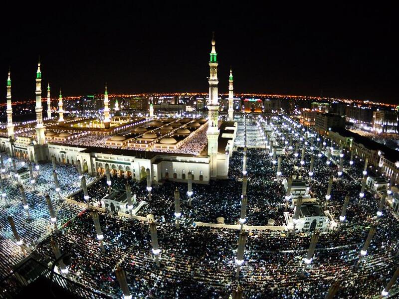 Muslims congregate to celebrate the end of Ramadan. (Twitter)