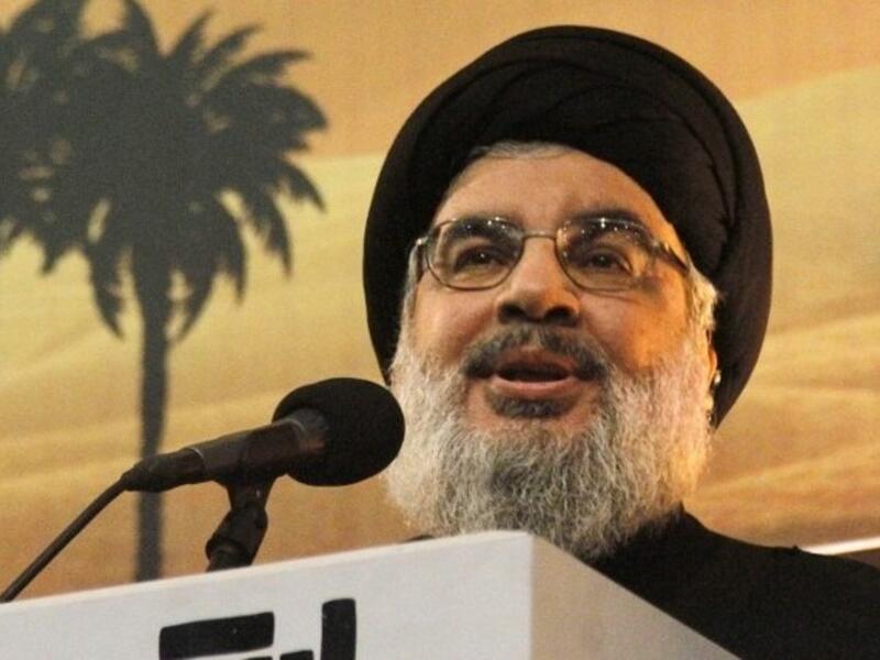 Hezbollah leader Hassan Nasrallah addresses supporters in Beirut, Lebanon, on November 3, 2014. (AFP/File)