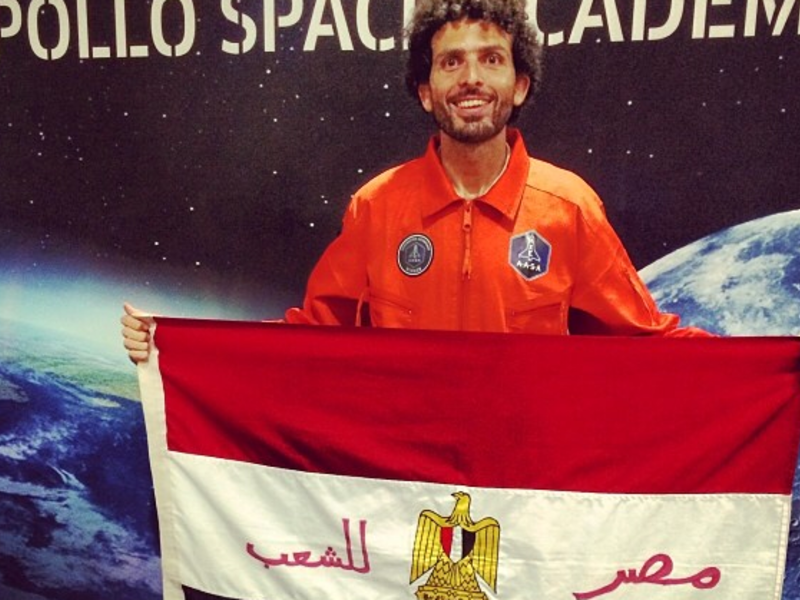 Samra is the first Egyptian and the youngest person in history to achieve this combination, known as the "Explorer's Grand Slam". (Twitter)