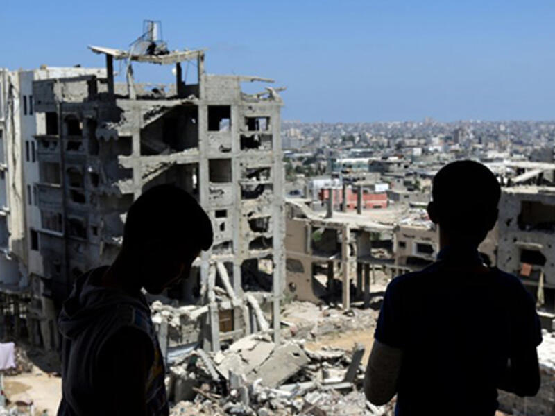 Much of Gaza City’s Shujaiyeh neighborhood was destroyed in the 2014 war. (AFP/Mahmud Hams) 