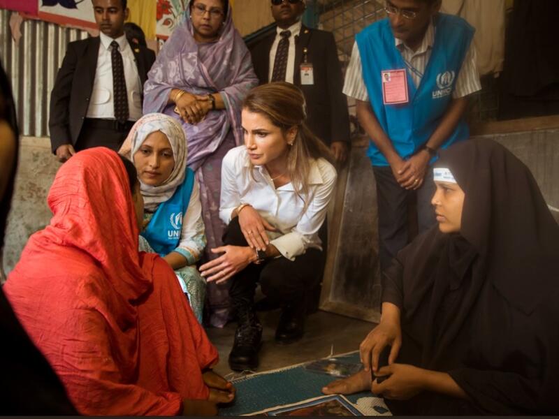 Queen Rania’s visit to Bangladesh coincides with a high-level pledging conference taking place in Geneva on Monday, aiming to mobilize international resources for the Rohingya Refugee Crisis Response Plan (Twitter)