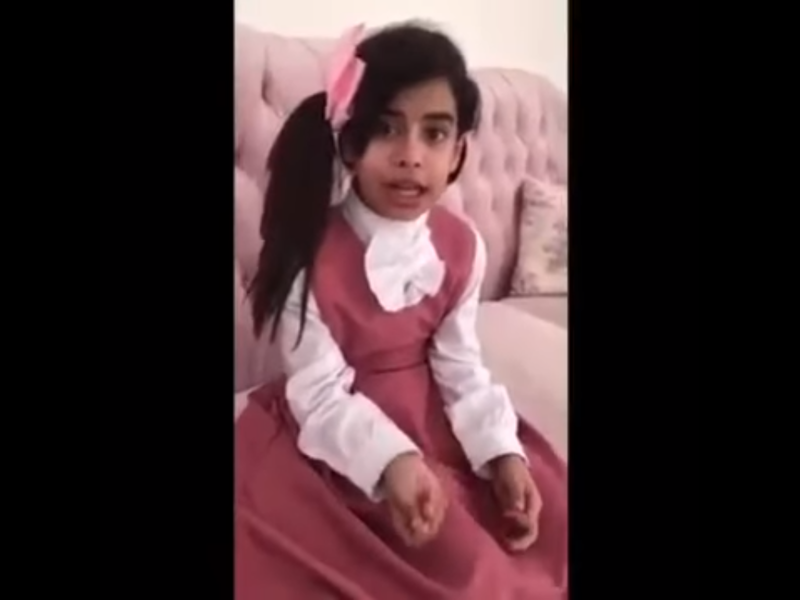 Mayar, aged 8, was suspended by her school for her fame as a social media actress (screenshot)