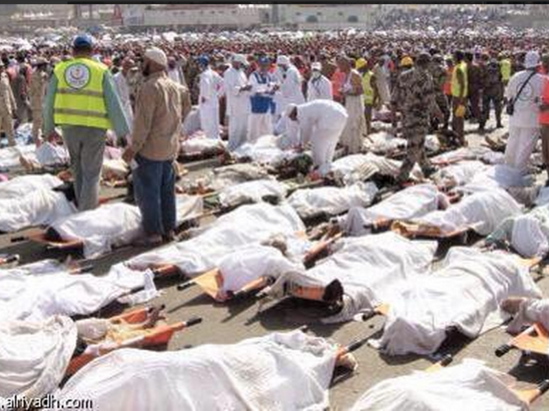 The chaotic scene unfolded in the city of Mine, just outside the holy city of Mecca. (AFP/File)