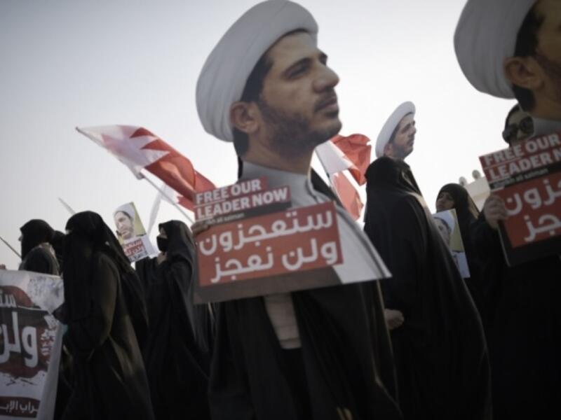 Bahraini protesters march during a demonstration against the arrest of Sheikh Ali Salman. The government has a long history of imprisoning opposition leaders and Shia clerics. (AFP/File) 