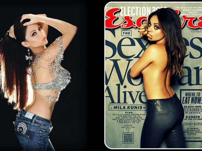 While some have compared sassy Lebanese diva Haifa Wehbe to Britney Spears, the feisty starlet didn’t take too kindly to that parallel. Instead, we’ve chosen the flirtatious Hollywood star Mila Kunis who played in “Black Swan” as Haifa's Western look-a-like.