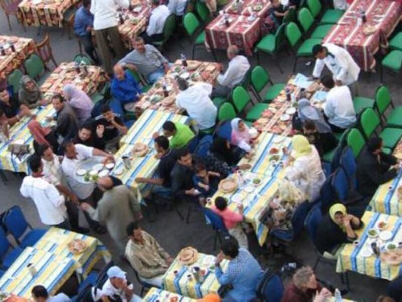 Ramadan Kareem ('is generous'): Celebrities in the Muslim world, notoriously in Egypt, like to donate to charity at Ramadan, 
whilst in turn spending a lot on those 
public extravagant displays of their bounty.  Some spend extortionately in laying on their "Rahman tables" for instance.