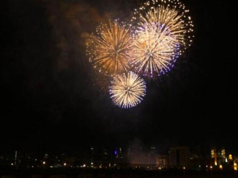 Fireworks burst in the sky during New Year celebrations, in Beirut.
