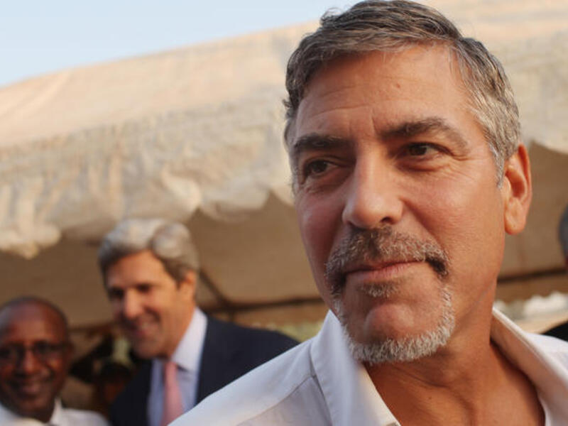 American actor George Clooney attends voting ceremonies.
