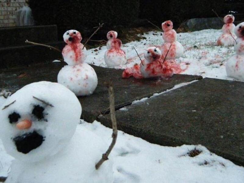 syria snowmen crisis war conflict