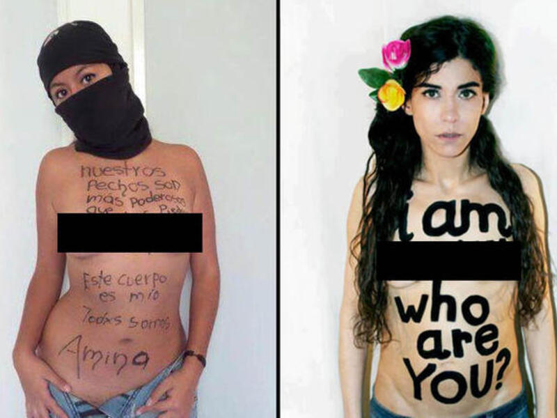 Algerian woman declares topless Jihad 