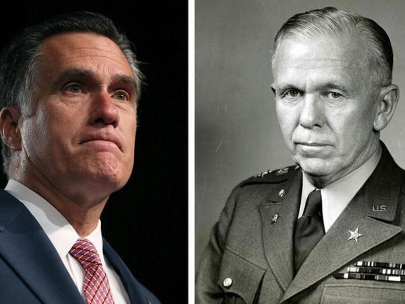 Mitt Romney (L) and George Marshall (R)