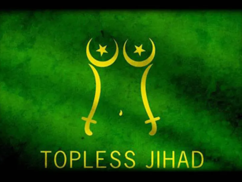 Topless Jihad crescent star