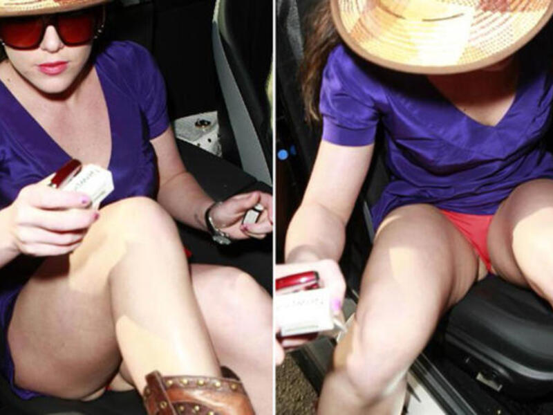She really is the Britney of the Middle East. The above open-legged seating reminds us of Britney Spears stepping out of car exposing her flimsy underwear.
