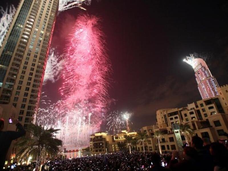 احتفالات برج خليفة في دبي برأس السنة 2013.