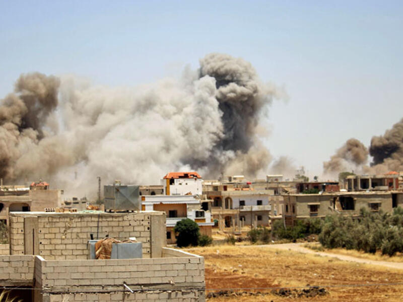Airstrike on the town of Busra al-Harir, east of the southern Syrian province of Daraa. (AFP/ File)