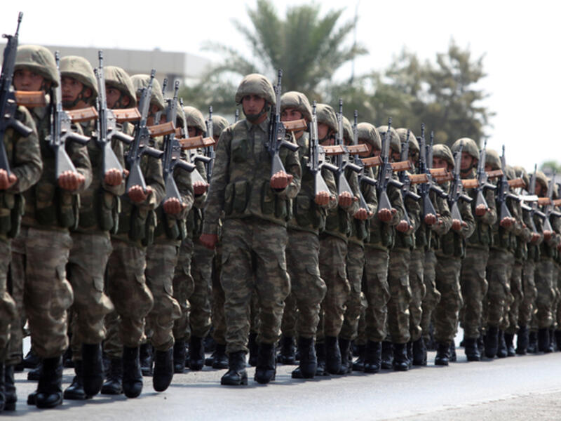 A group of Turkish soldiers in formation (AFP/File)