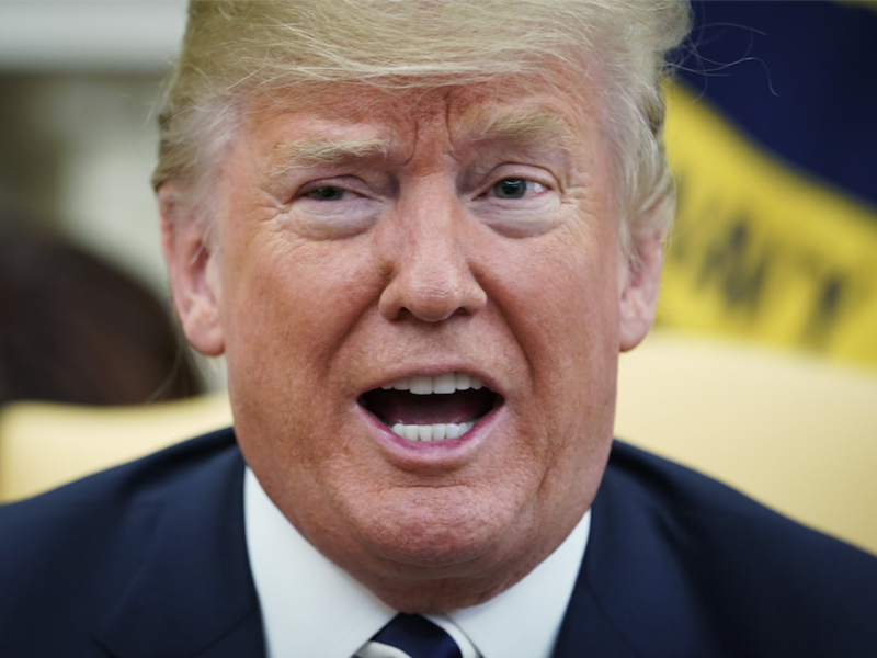 U.S. President Donald Trump speaks during a meeting with Saudi Arabia's Crown Prince Mohammed bin Salman in the Oval Office of the White House on March 20, 2018 in Washington, DC.  (MANDEL NGAN / AFP)