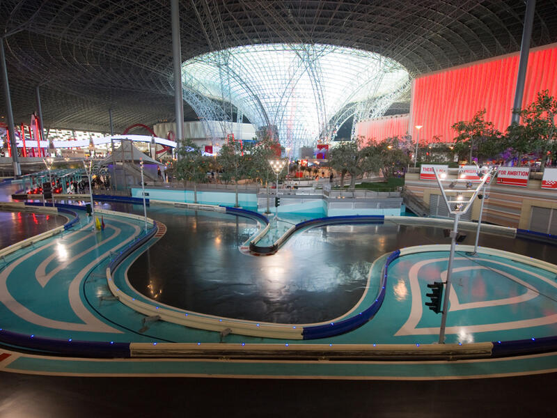 Interior of indoor amusement park Ferrari World. It is the first Ferrari-branded theme park and is the Middle East's Leading Theme Park. (Shutterstock/ File Photo)