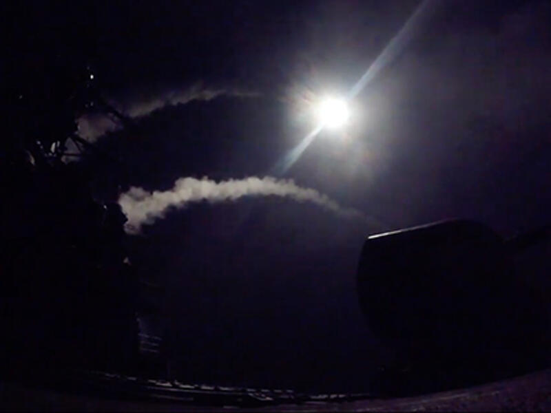 US warships fire missiles into Syria. (Screenshot/ABC News)