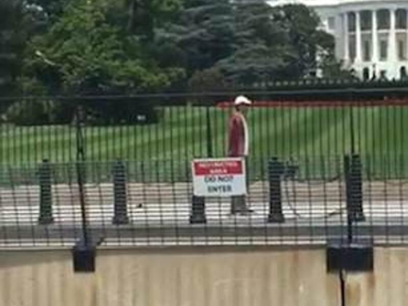 Former Marine is arrested for jumping over a White House fence while on a 'mission from God' to attack Trump. (Facebook)