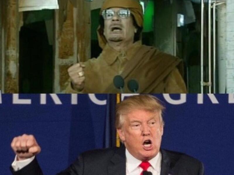 Separated at birth? American President Trump and former Libyan dictator Gaddafi (Facebook)