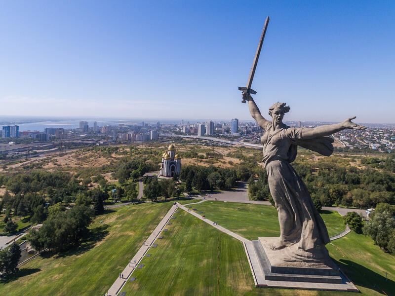 Rodina Mat: Located in Kiev. The Rodina Mat statue is symbolic model made during World War II to mobilize the Russian people in the then Soviet Unions. (Shutterstock/ File Photo)
