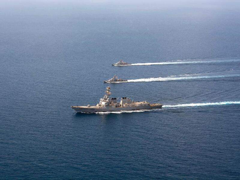 The US strikes come after cruise missiles targeted the USS Mason destroyer twice in a week. (AFP/File) 