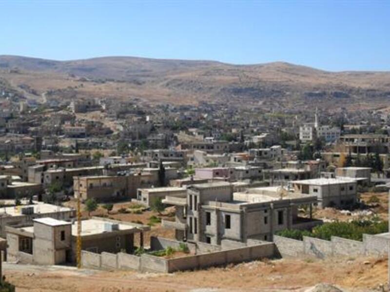 An aerial view of the southern Lebanese town, Arsal. (AFP/File)