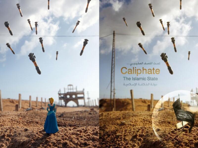 Daesh manipulated a photo taken three years earlier in the Gaza Strip to become a piece of propaganda. (Courtesy/Brian McCarty)
