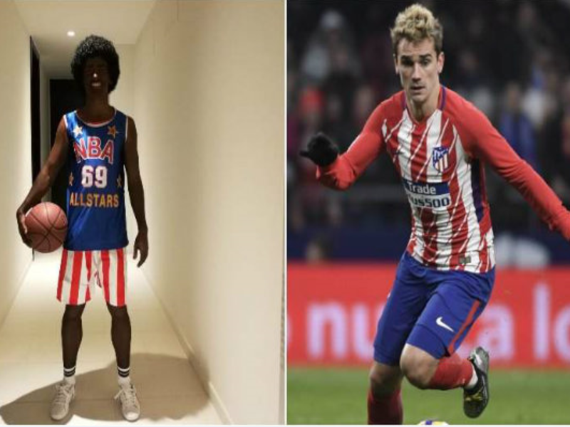 لاعب كرة القدم الفرنسي "انطونيو جريزمان": قدم اعتذاره بعد نشره صورة ظهر فيها وقد لون وجهه باللون الأسود.