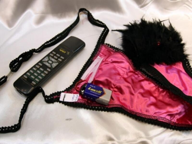 SYRIE, DAMASCUS : A picture shows a pair of battery-operated novelty underwear at a shop in the popular Hamadiyeh souk in Damascus on March 3, 2009. Chocolate knickers, panties adorned with singing canaries, feathered bras that twinkle in the dark... all this and more can be found in the popular Hamidiyeh market, the best known in the capital Damascus. 
