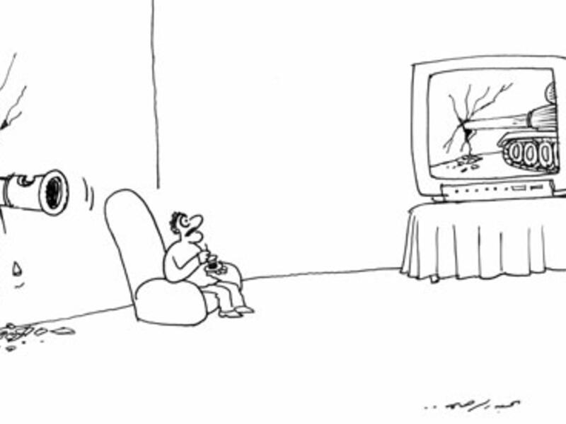 A cartoon by Abdul Raheem Yassir, part of the Iraqi pavilion at the Venice Biennale. (Image: Ruya Foundation)