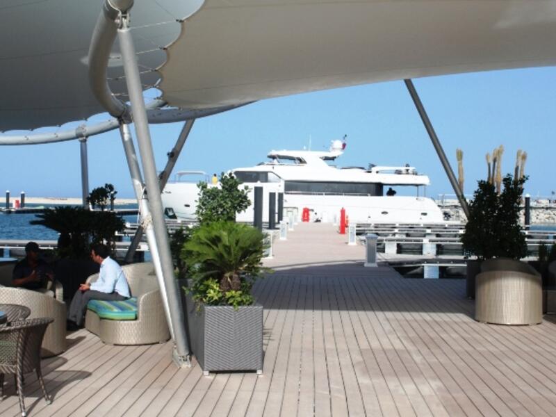 The first yacht in Lusail Marina