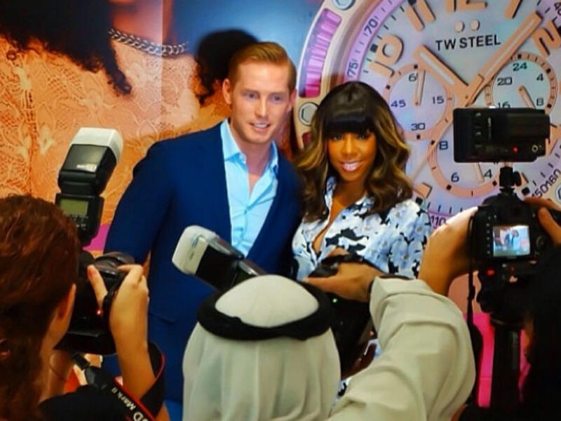 Kelly Rowland posing with Jordy Cobelens at Mall of the Emirates yesterday. (Image: Instagram)