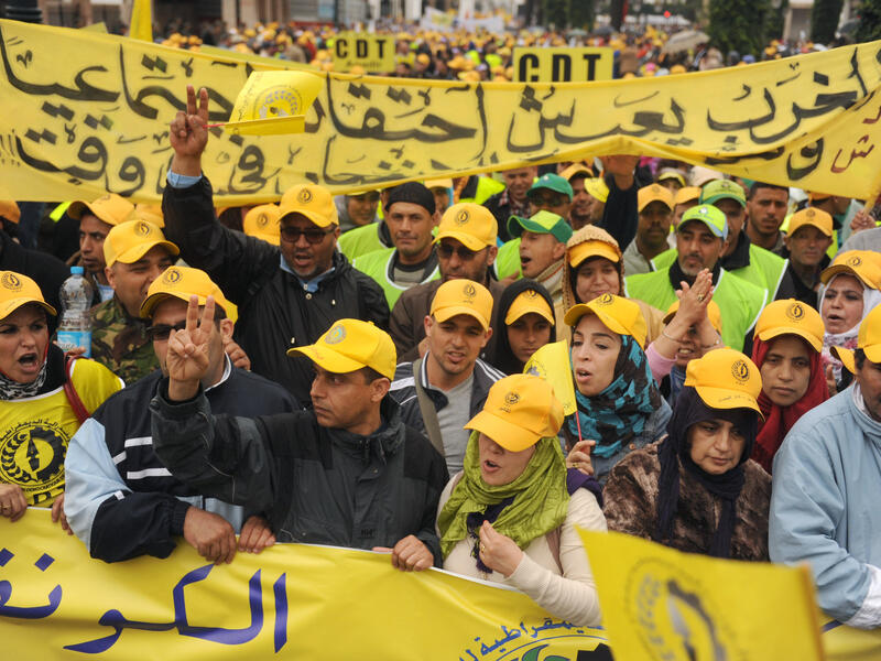 Thousands of Moroccans took to the streets to protest unemployment and economic reforms on Sunday (FADEL SENNA / AFP)