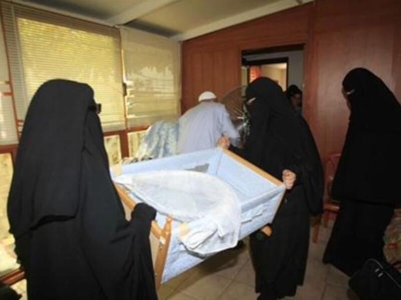 Protestors prepare for the birth