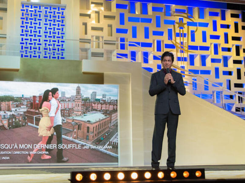 Indian actor Shahrukh Khan attends the tribute to Hindi cinema at the 12th Marrakech International Film Festival