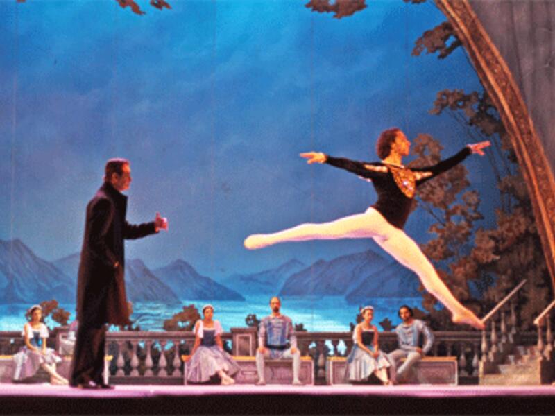Abdel-Moneim Kamel watches a dancer, during one of the rehearsals of the Cairo Opera Ballet Company at the Cairo Opera House (photo: Sherif Sonbol)