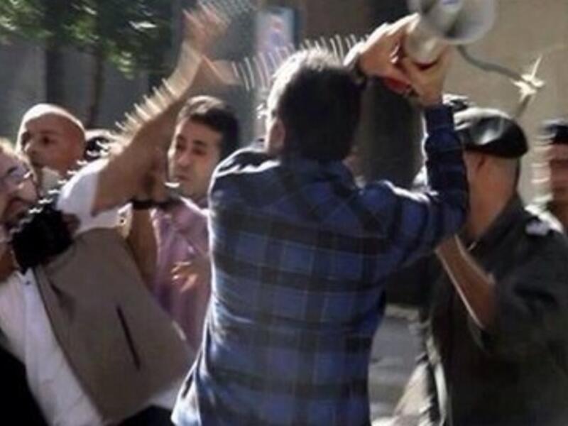 Al-Jadeed TV managed to capture footage of the brawl Tuesday (Courtesy of Naharnet)