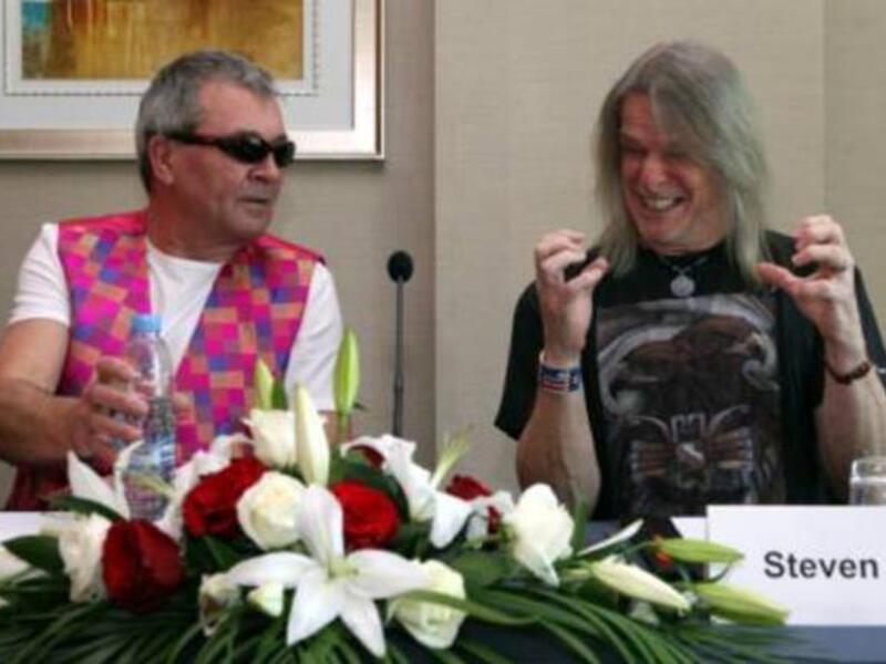 Ian Gillan and Steven Morse from Deep Purple speak at a press conference at the crown Plaza in festival city, Dubai (Photo: Abdel-Krim Kallouche/Gulf News)