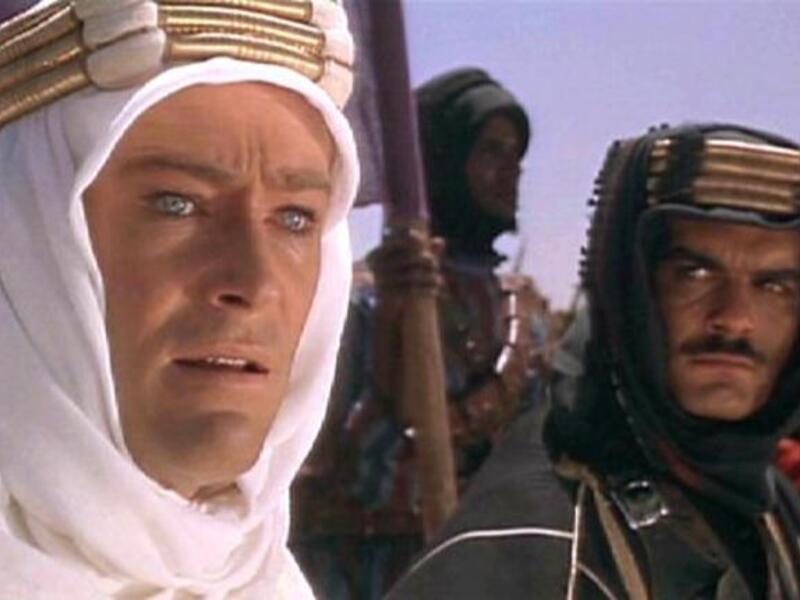 Peter O'Toole and Omar Sharif star in Lawrence of Arabia