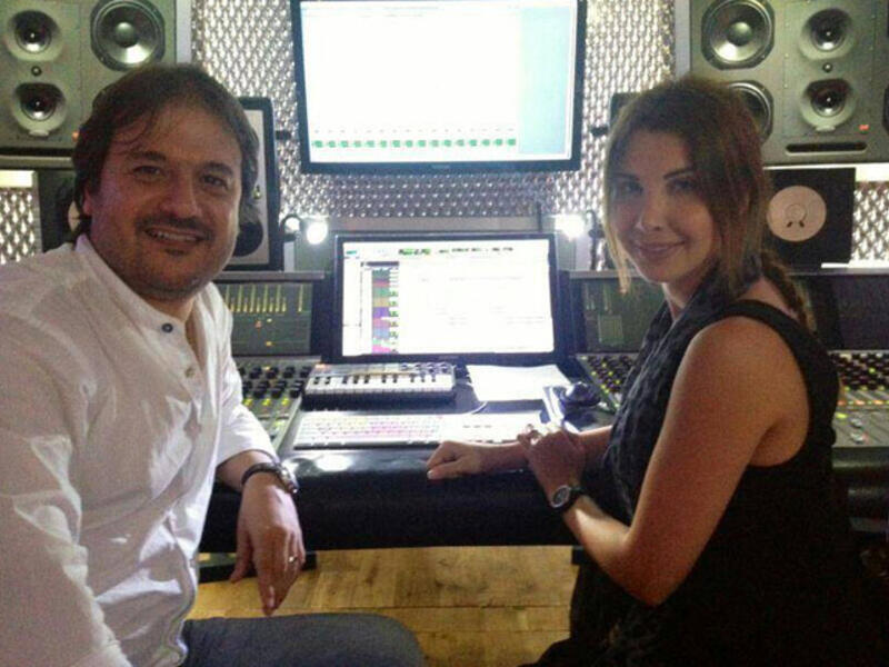 Nancy Ajram busy recording in the studio. (Image: Facebook)