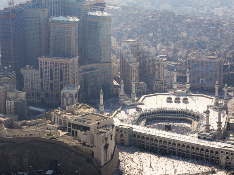 A sky view of Mecca, Saudi Arabia