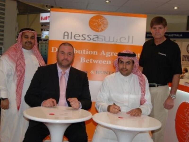 Engineer Nawaf Almasoud and Dimitri Rocchiccioli at the signing ceremony, in the presence of Dr. Abdullah Abdul Karim