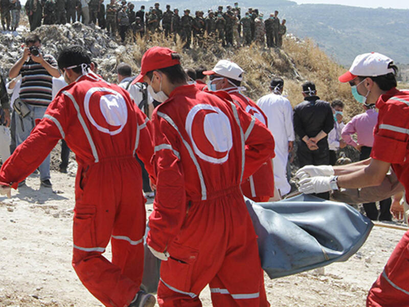 Red Crescent volunteers at work. (AFP/File) 
