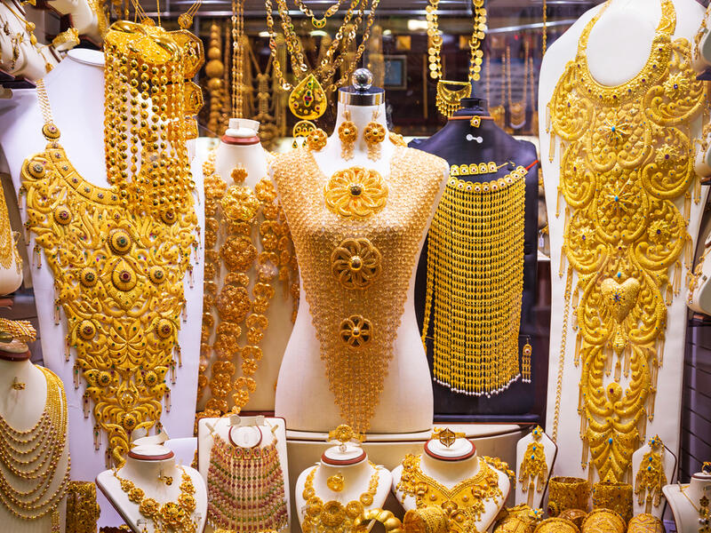 Gold on the famous "Golden souk" in Dubai Deira market, UAE. Deira is an old commercial center of Dubai with the biggest street market (Shutterstock/File Photo)