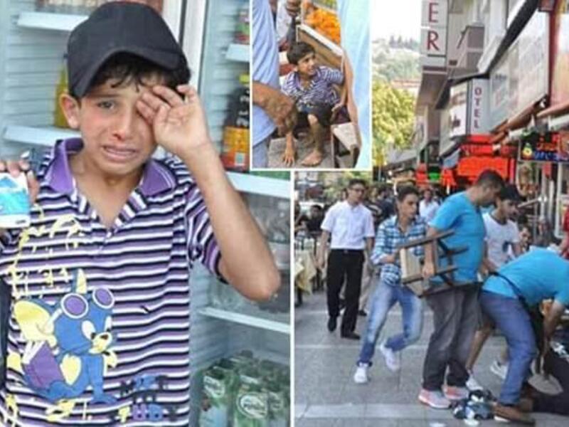 في واقعة أليمة تعرض طفل سوري في تركيا الى الضرب المبرح في الشارع لمحاولته كسب لقمة العيش ببيع المناديل عند احد المطاعم فأثار ذلك حفيظة صاحب المطعم حفاظاً على مظهر المطعم وقد أثارت الحادثة موجات عارمة من الغضب بعد تعرض الطفل للضرب على يد صاحب المطعم.