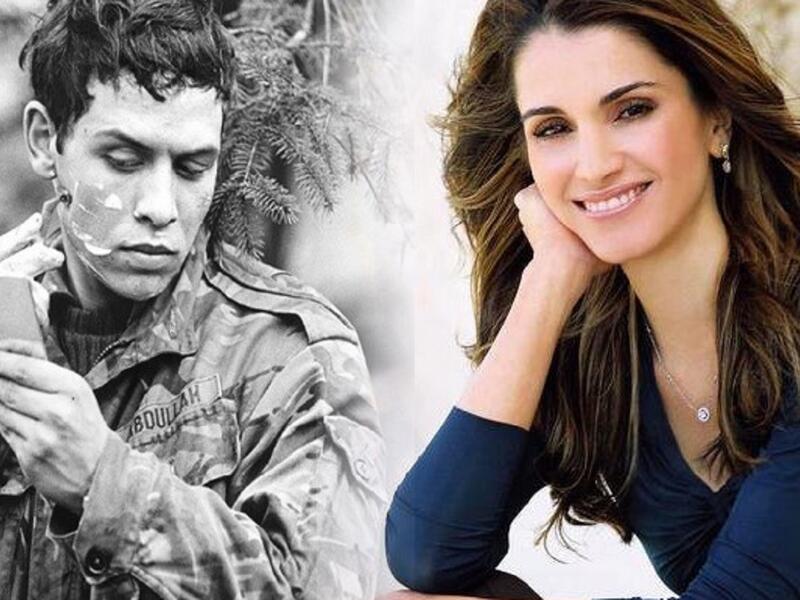 جاء في الكتاب: بعد أن عاش على "السباغتي" والفاصوليا لمدة شهرين في مناورات الصحراء، لبى بعدها دعوة شقيقته الأميرة عائشة على العشاء، وهناك وقعت عينه على "رانيا" وقال في نفسه: "ما أجملها!"، فدبر طريقة لمهاتفتها إلا أنها صدته في البداية.